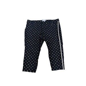 Old Navy Pants 26 Women's Black Polka Dot High Rise Striped Leg Pixie Workwear